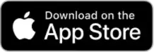 Musta suorakaiteen muotoinen painike, jossa on Apple-logo ja valkoinen teksti "Lataa App Storesta".
