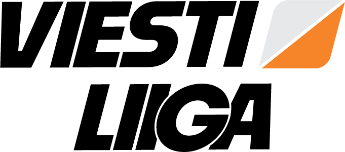 Kuvassa on Viesti Liigan logo, jossa on lihavoitu musta teksti ja oikeassa yläkulmassa geometrinen muoto, puoliksi oranssi ja puoliksi harmaa.